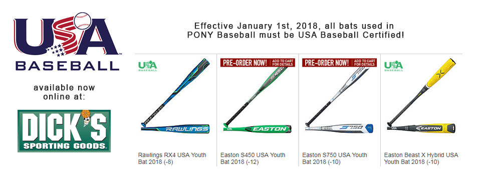 USA Baseball Certified Bats Now Available!